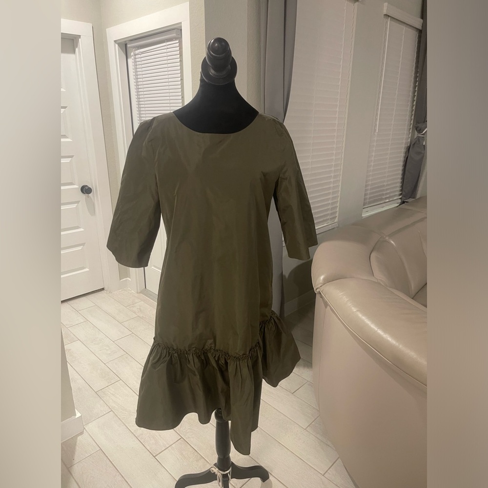 Piazza sempione tafetta satin ruffle hem dress Sz 42
